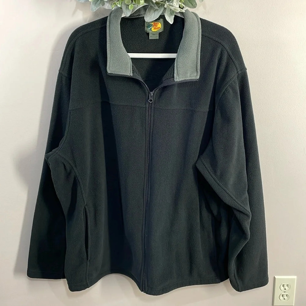 Bass Pro Shops Full Zip Fleece Jacket Black 2XL